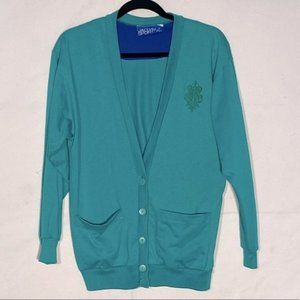 Vintage Jaclyn Sport Green Cardigan  With Pockets S